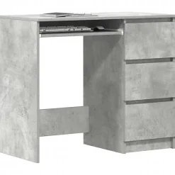vidaXL Bureau Gris béton 90x45x76 cm Aggloméré
