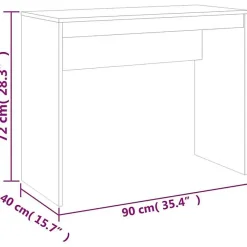 vidaXL Bureau Gris béton 90x40x72 cm Bois d'ingénierie 800382