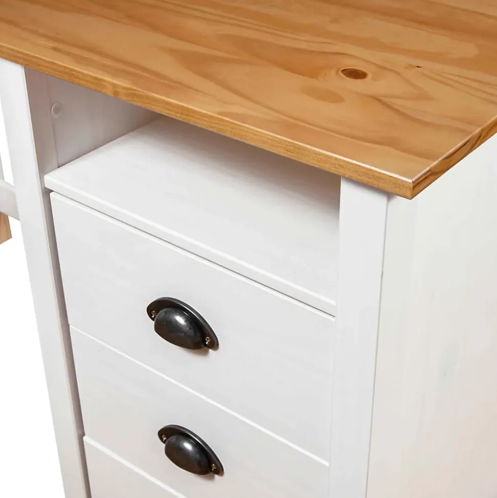 vidaXL Bureau Hill avec 3 tiroirs 120x50x74 cm Bois pin massif 288998