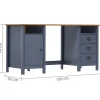 vidaXL Bureau Hill Range Gris 150x50x74 cm Bois de pin solide