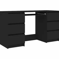 vidaXL Bureau Noir 140x50x77 cm Aggloméré