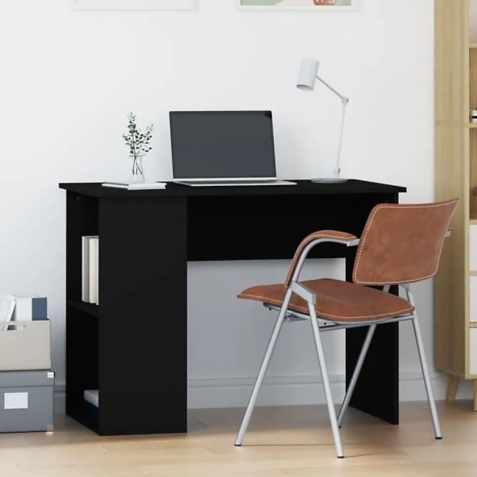 vidaXL Bureau Noir 100x55x75 cm Bois d'ingénierie 823025
