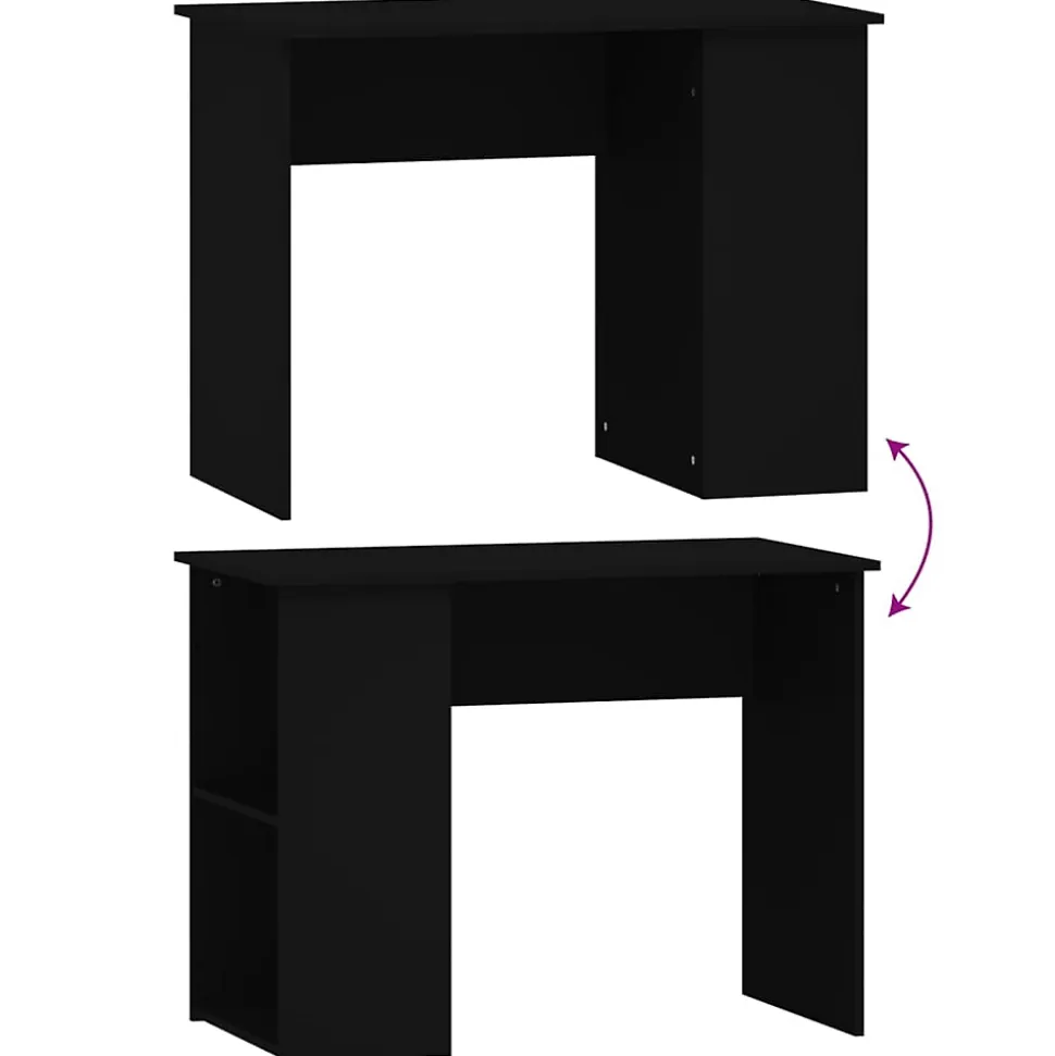 vidaXL Bureau Noir 100x55x75 cm Bois d'ingénierie 823025