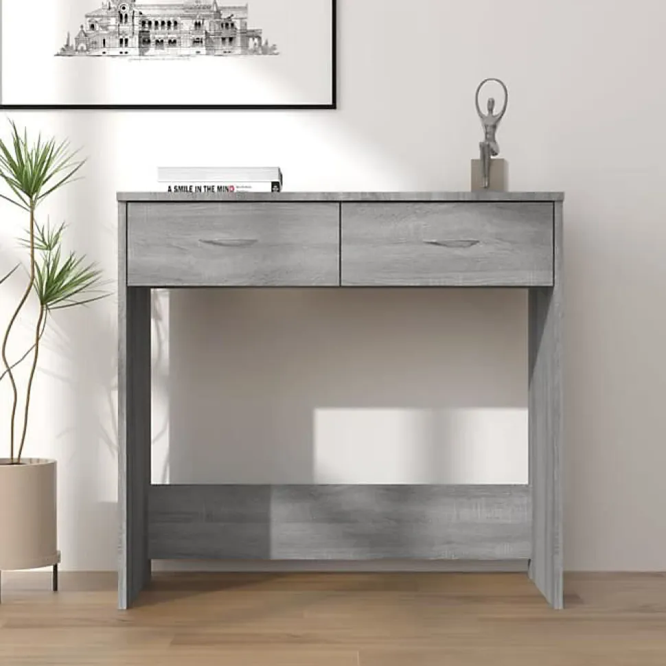 vidaXL Bureau Sonoma gris 80x40x75 cm Bois d'ingénierie 815475