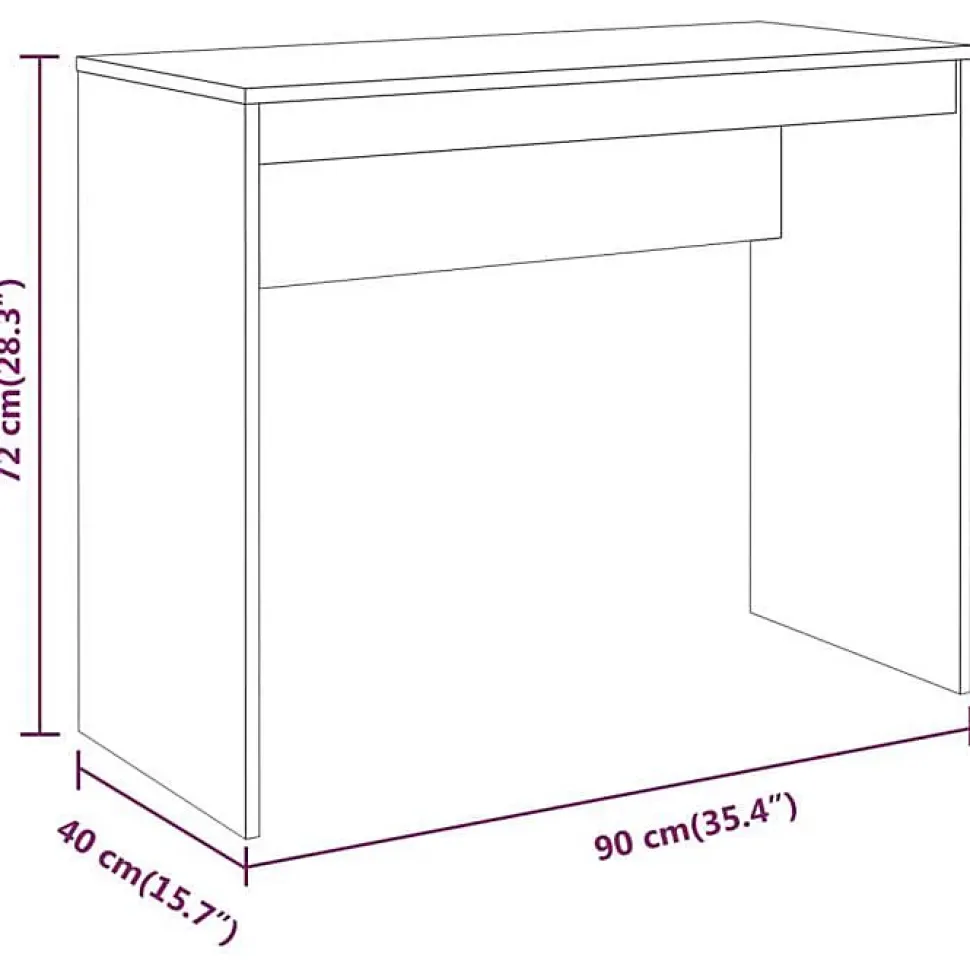 vidaXL Bureau Sonoma gris 90x40x72 cm Bois d'ingénierie 815304
