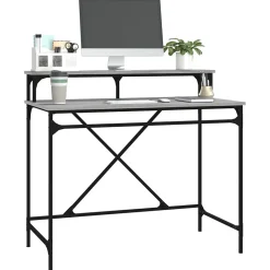 vidaXL Bureau sonoma gris 100x50x90 cm bois d'ingénierie et fer 826702