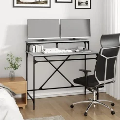 vidaXL Bureau sonoma gris 100x50x90 cm bois d'ingénierie et fer 826702