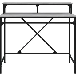 vidaXL Bureau sonoma gris 100x50x90 cm bois d'ingénierie et fer 826702