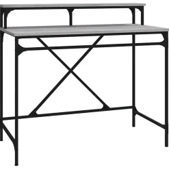 vidaXL Bureau sonoma gris 100x50x90 cm bois d'ingénierie et fer 826702