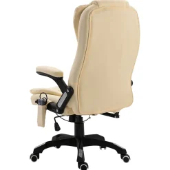 vidaXL Chaise de bureau de massage Crème Similicuir