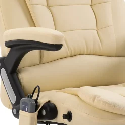 vidaXL Chaise de bureau de massage Crème Similicuir