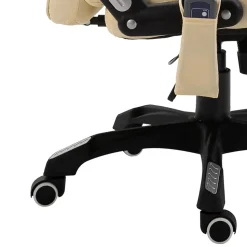 vidaXL Chaise de bureau de massage Crème Similicuir