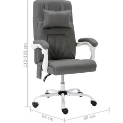 vidaXL Chaise de Bureau de Massage Fauteuil d'Ordinateur Inclinable Siège de Bureau Fauteuil Ergonomique Maison Intérieur 20313