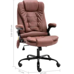 vidaXL Chaise de bureau de massage marron clair similicuir daim 20579