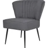 vidaXL Chaise de cocktail Gris foncé Tissu