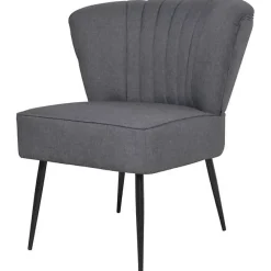 vidaXL Chaise de cocktail Gris foncé Tissu