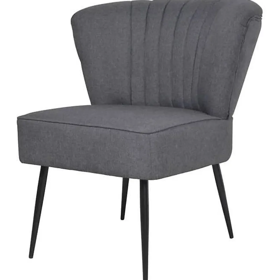 vidaXL Chaise de cocktail Gris foncé Tissu