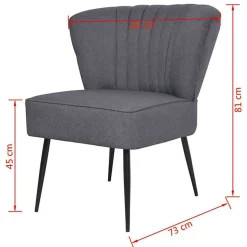 vidaXL Chaise de cocktail Gris foncé Tissu