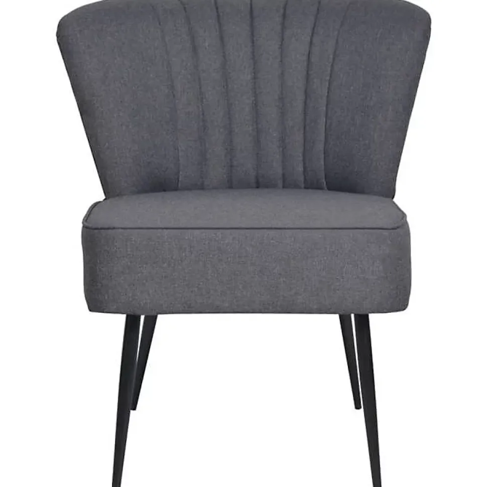 vidaXL Chaise de cocktail Gris foncé Tissu