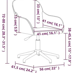 vidaXL Chaise Pivotante de Bureau Chaise d'Ordinateur Fauteuil Pivotant de Bureau Siège de Bureau Meuble de Bureau Intérieur 34486