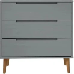 vidaXL Commode MOLDE Gris 80x40x80 cm Bois de pin massif 350506