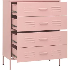 vidaXL Commode Rose 80x35x101,5 cm Acier