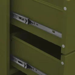 vidaXL Commode Vert olive 80x35x101,5 cm Acier