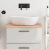 vidaXL Comptoir de salle de bain marron clair 60x60x2 cm bois traité 3156110