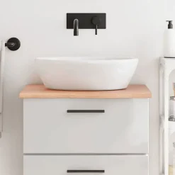 vidaXL Comptoir de salle de bain marron clair 60x60x2 cm bois traité 3156110