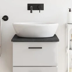 vidaXL Comptoir de salle de bain gris foncé 40x50x2 cm bois traité 3156191