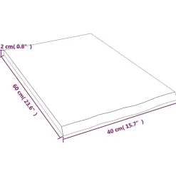 vidaXL Comptoir de salle de bain gris foncé 40x60x2 cm bois traité 3156194