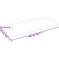 vidaXL Comptoir de salle de bain marron clair 100x50x2 cm bois traité 3156131