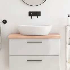 vidaXL Comptoir de salle de bain 80x60x4 cm bois massif non traité 3156027