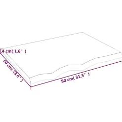 vidaXL Comptoir de salle de bain 80x60x4 cm bois massif non traité 3156027