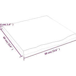 vidaXL Comptoir de salle de bain 60x60x4 cm bois massif non traité 3156015