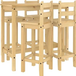 vidaXL Ensemble de bar 5 pcs Bois de pin massif 3217072