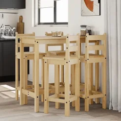 vidaXL Ensemble de bar 5 pcs Bois de pin massif 3217072