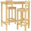 vidaXL Ensemble de bar 3 pcs Bois de pin massif, ensemble de pub, ensemble de meubles, tabouret de bar en bois, ensemble de 400569