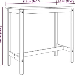 vidaXL Ensemble de bar 3 pcs Bois de pin massif, ensemble de pub, ensemble de meubles, tabouret de bar en bois, ensemble de 400569