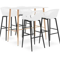 vidaXL Ensemble de Bar 5 pcs Meubles de Pub Ensemble de Comptoir Mobilier de Bar Table et Chaises de Bistrot Maison 3057432