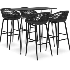 vidaXL Ensemble de Bar 5 pcs Mobilier de Bistrot Meubles de Pub Table et Chaises de Bar Ensemble de Comptoir Restaurant 3057375