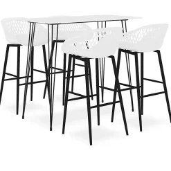 vidaXL Ensemble de Bar 5 pcs Mobilier de Bistrot Meubles de Pub Table et Chaises de Bar Ensemble de Comptoir Restaurant 3057404