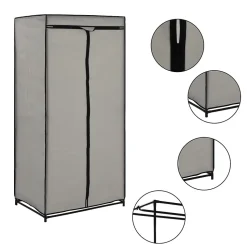 vidaXL Garde-robe Gris 75x50x160 cm