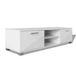 vidaXL Meuble TV à haute brillance blanc 120 x 40,3 x 34,7 cm