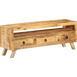 vidaXL Meuble TV 110 x 30 x 40 cm Bois massif de manguier