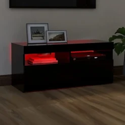 vidaXL Meuble TV avec Lumières LED, Armoire de Télévision, Meuble Télé de Salon, Armoire Basse Salle de Séjour Intérieur, 804383