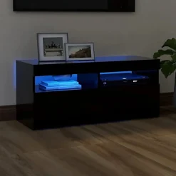 vidaXL Meuble TV avec Lumières LED, Armoire de Télévision, Meuble Télé de Salon, Armoire Basse Salle de Séjour Intérieur, 804383