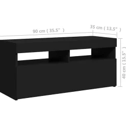 vidaXL Meuble TV avec Lumières LED, Armoire de Télévision, Meuble Télé de Salon, Armoire Basse Salle de Séjour Intérieur, 804383