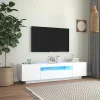 vidaXL Meuble TV avec Lumières LED, Armoire de Télévision, Meuble Télé de Salon, Armoire Basse Salle de Séjour Intérieur, 804427