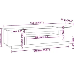 vidaXL Meuble TV avec Lumières LED, Armoire de Télévision, Meuble Télé de Salon, Armoire Basse Salle de Séjour Intérieur, 804427